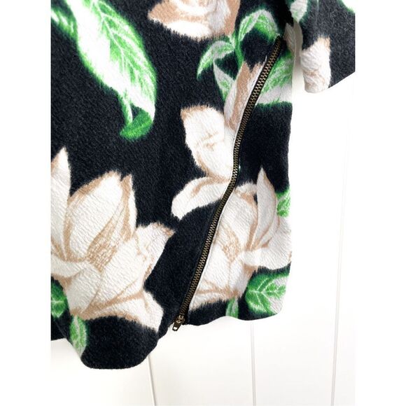 Anthropologie Postmark Floral Magnolia Boxy Top Side Zipper Black Size S - Picture 7 of 11